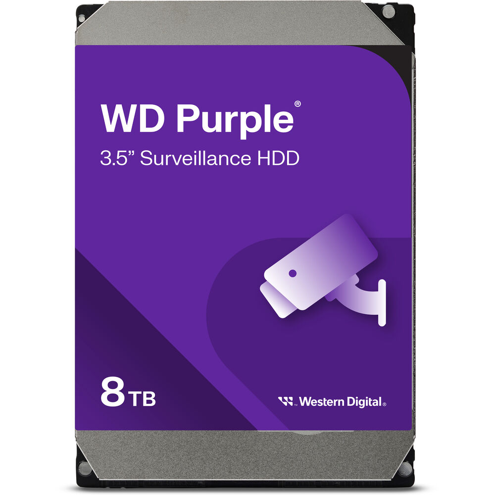 WD 8TB Purple Surveillance Hard Drive, designed for CCTV DVR and Cameras